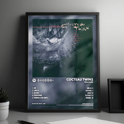 Cocteau Twins "Treasure" Album Cover Poster - with Complete Tracklist