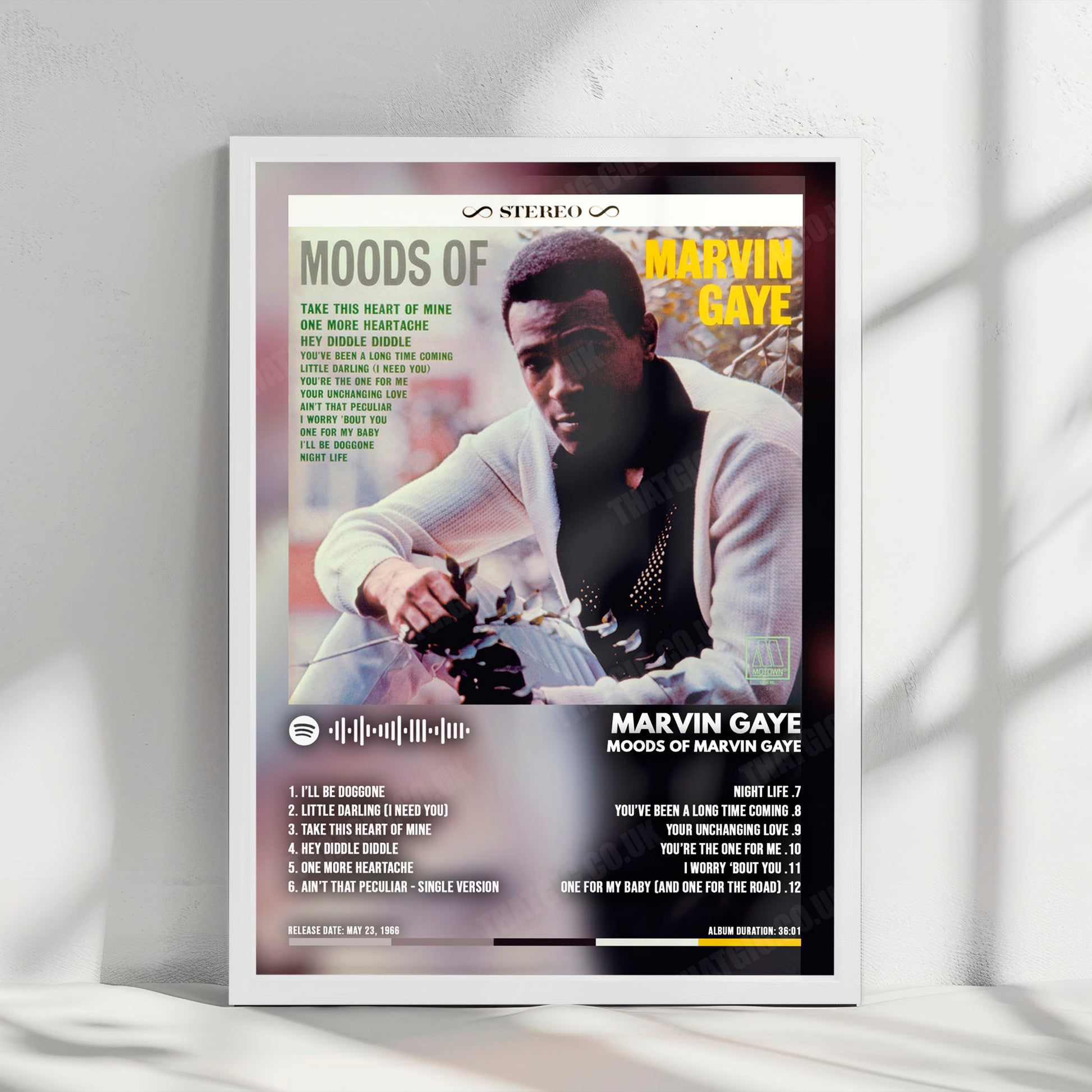 Marvin Gaye "Moods Of Marvin Gaye" Album Cover Poster - with Complete Tracklist