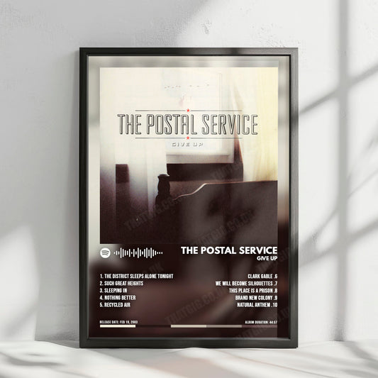 The Postal Service "Give Up " Album Cover Poster - with Complete Tracklist