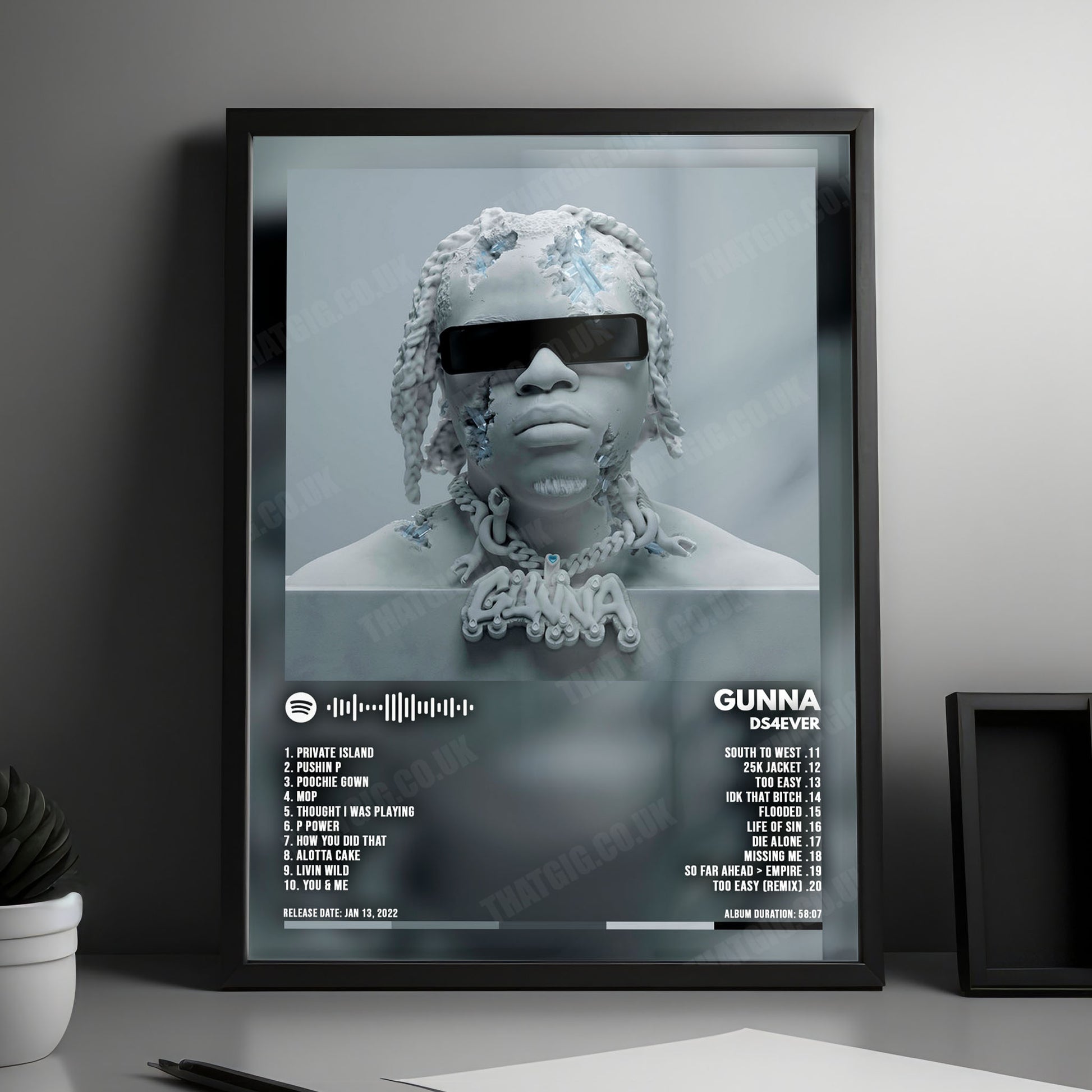 Gunna "DS4EVER" Album Cover Poster - with Complete Tracklist