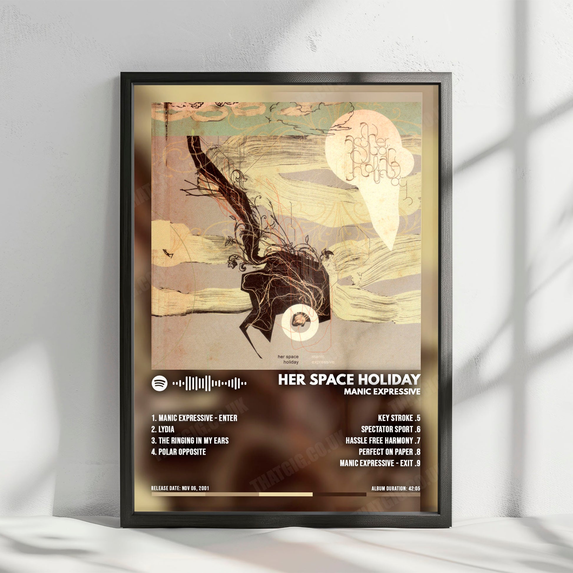 Her Space Holiday "Manic Expressive" Album Cover Poster - with Complete Tracklist