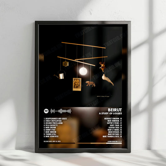 Beirut "A Study of Losses" Album Cover Poster - with Complete Tracklist