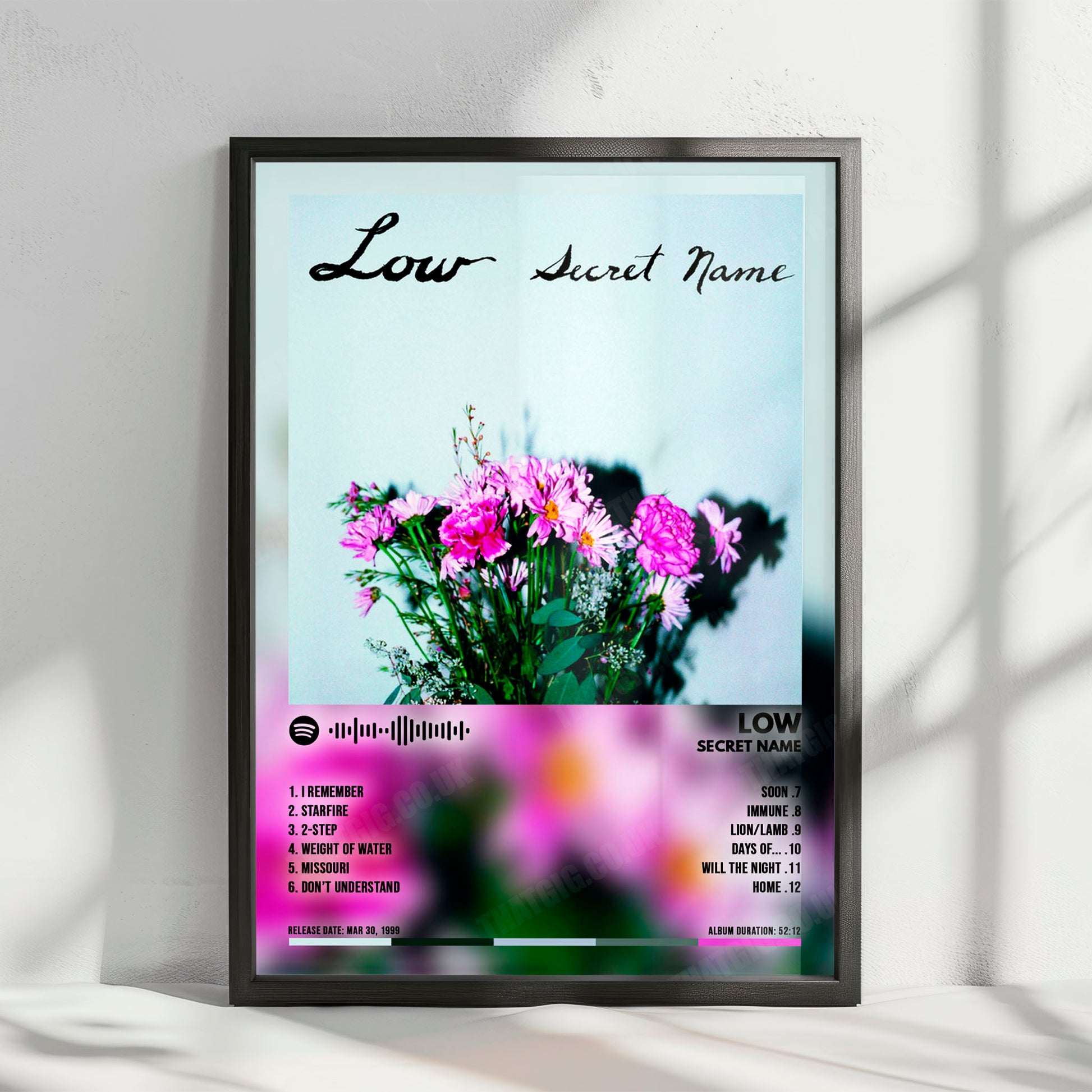 Low "Secret Name" Album Cover Poster - with Complete Tracklist