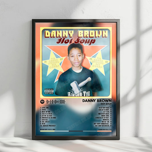 Danny Brown "Hot Soup" Album Cover Poster - with Complete Tracklist