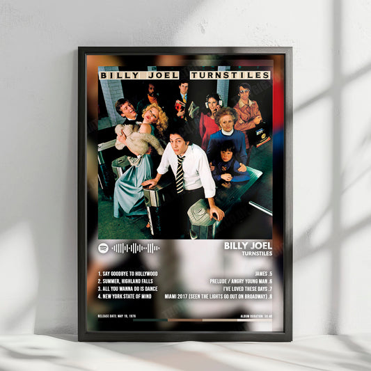 Billy Joel "Turnstiles" Album Cover Poster - with Complete Tracklist