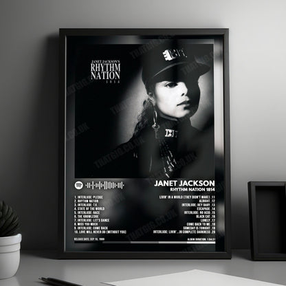 Janet Jackson "Rhythm Nation 1814" Album Cover Poster - with Complete Tracklist