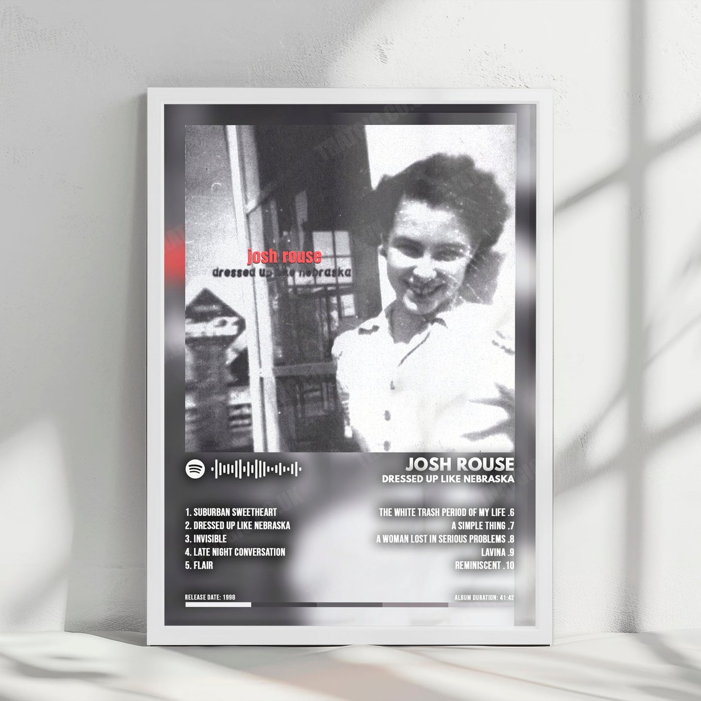 Josh Rouse "Dressed Up Like Nebraska" Album Cover Poster - with Complete Tracklist