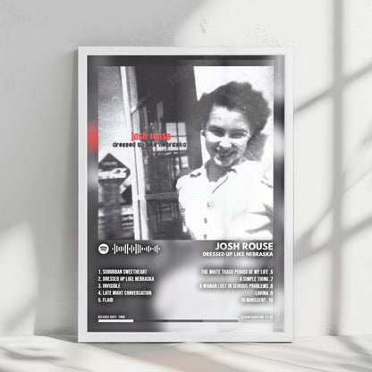 Josh Rouse "Dressed Up Like Nebraska" Album Cover Poster - with Complete Tracklist