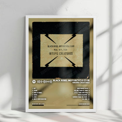 Black Rebel Motorcycle Club "Wrong Creatures" Album Cover Poster - with Complete Tracklist