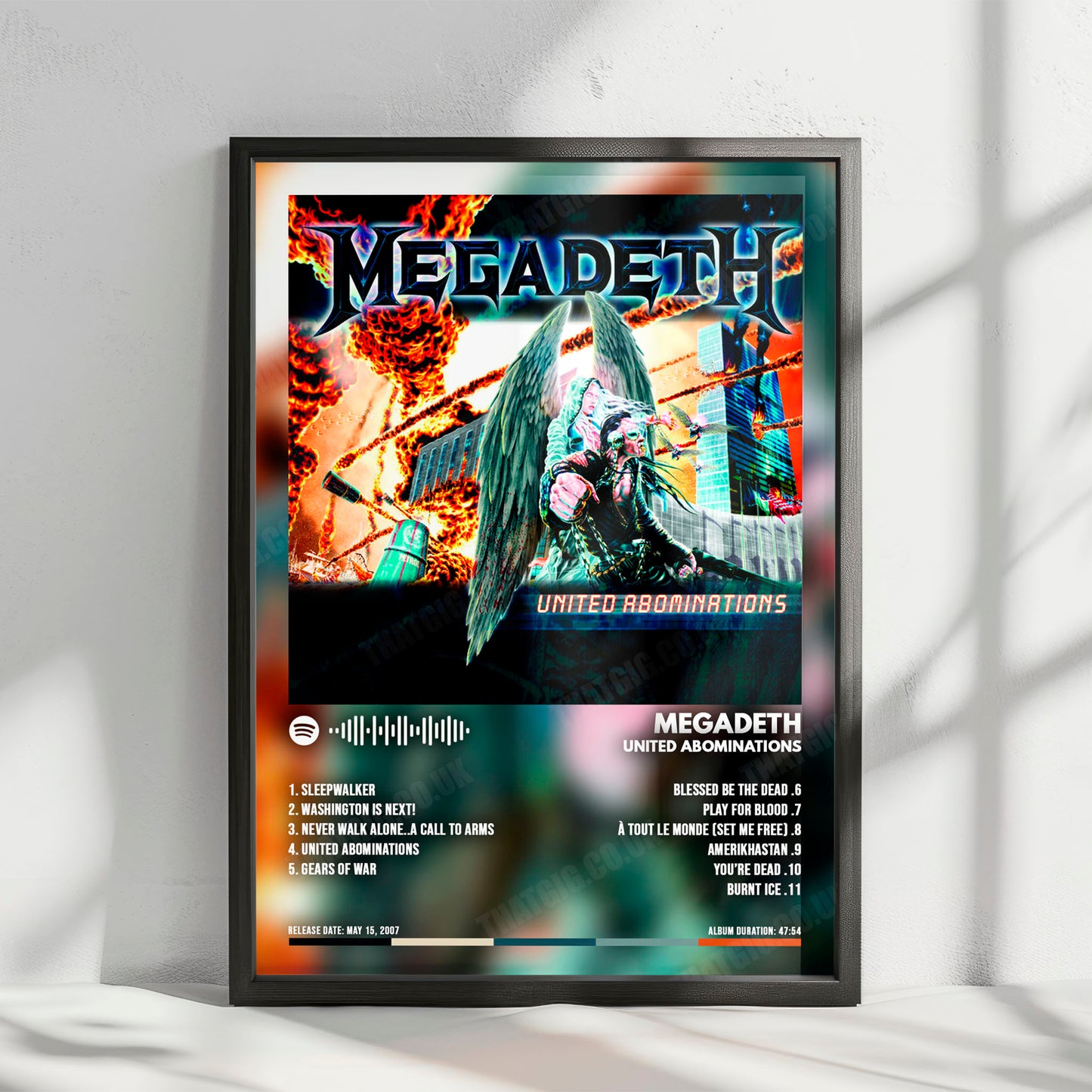 Megadeth "United Abominations" Album Cover Poster - with Complete Tracklist