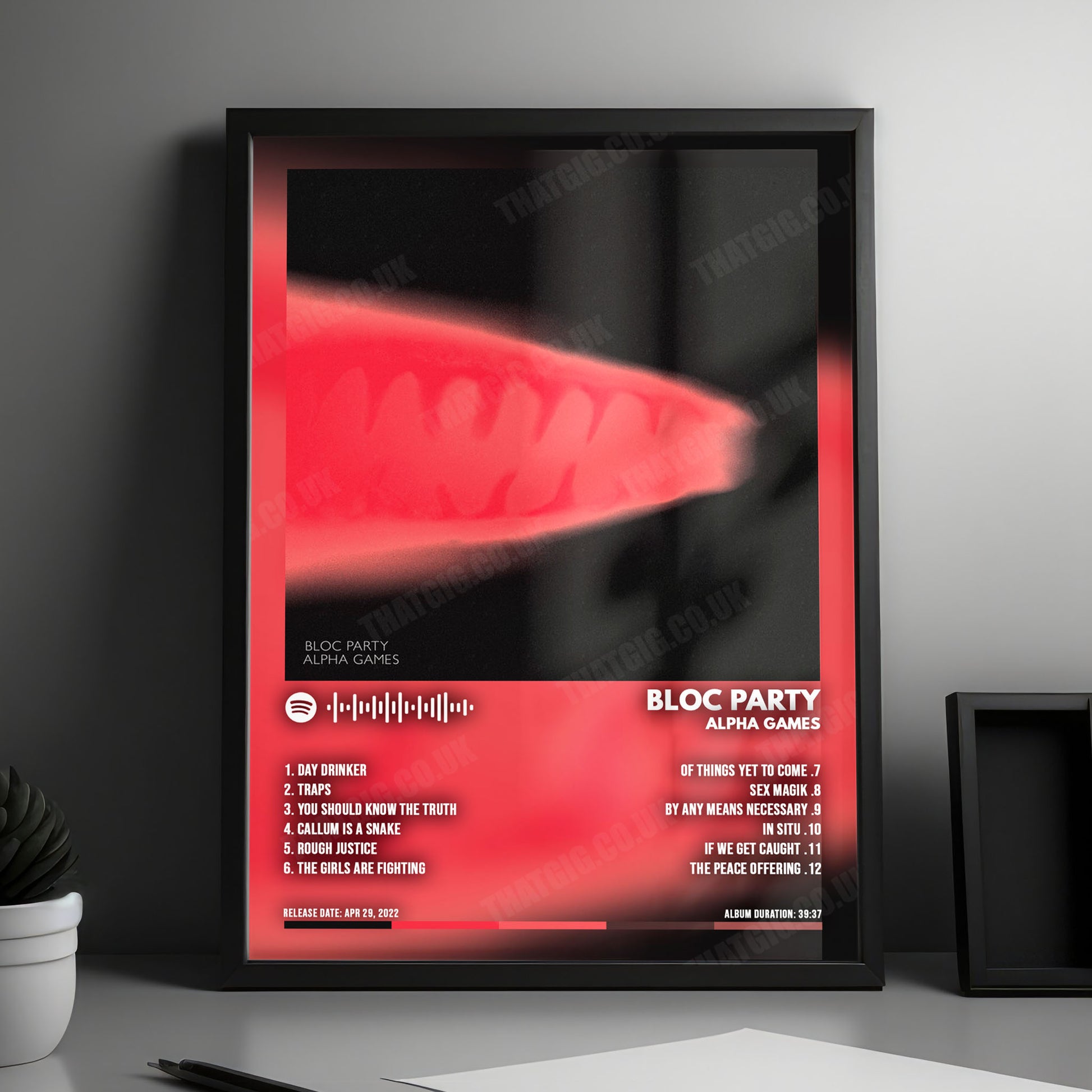 Bloc Party "Alpha Games" Album Cover Poster - with Complete Tracklist