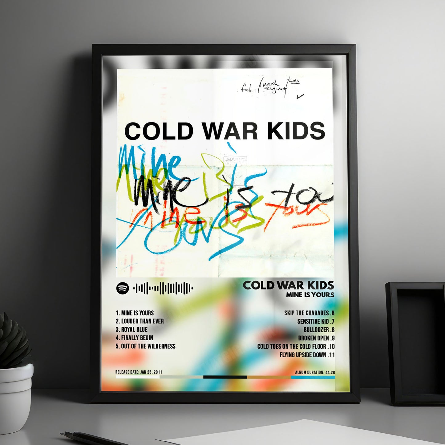 Cold War Kids "Mine Is Yours" Album Cover Poster - with Complete Tracklist