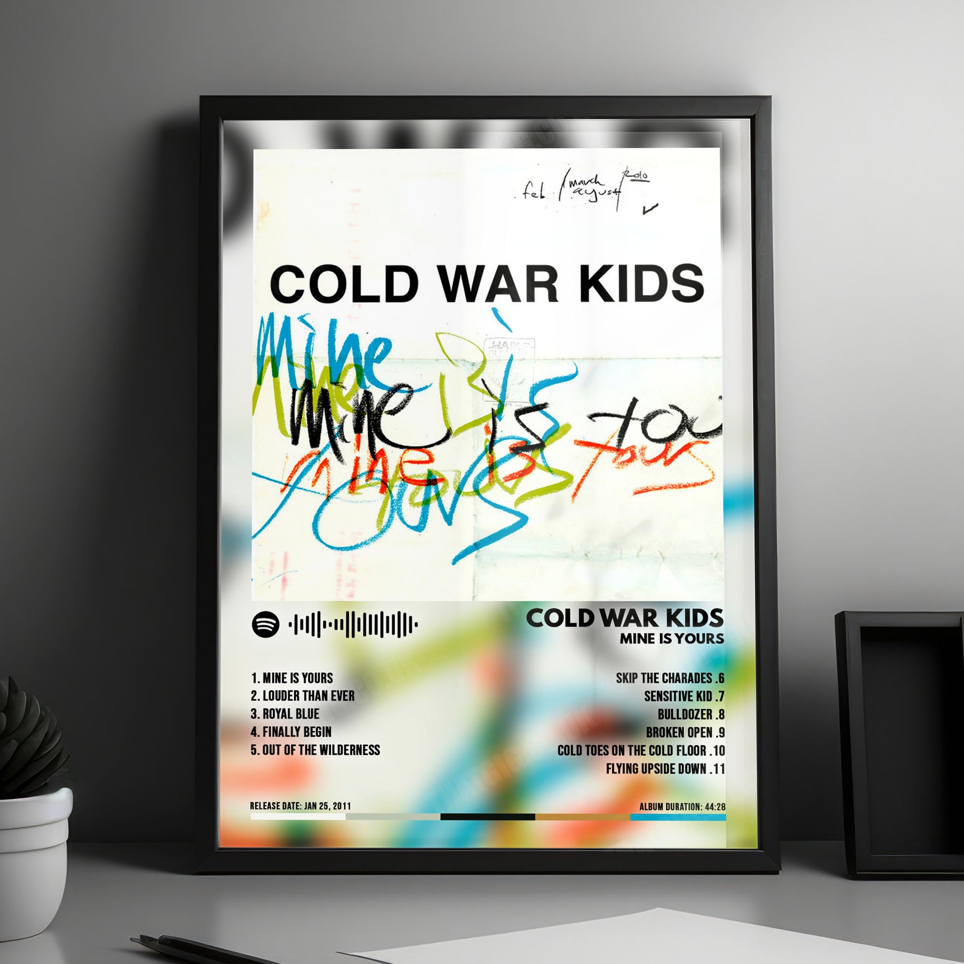 Cold War Kids "Mine Is Yours" Album Cover Poster - with Complete Tracklist