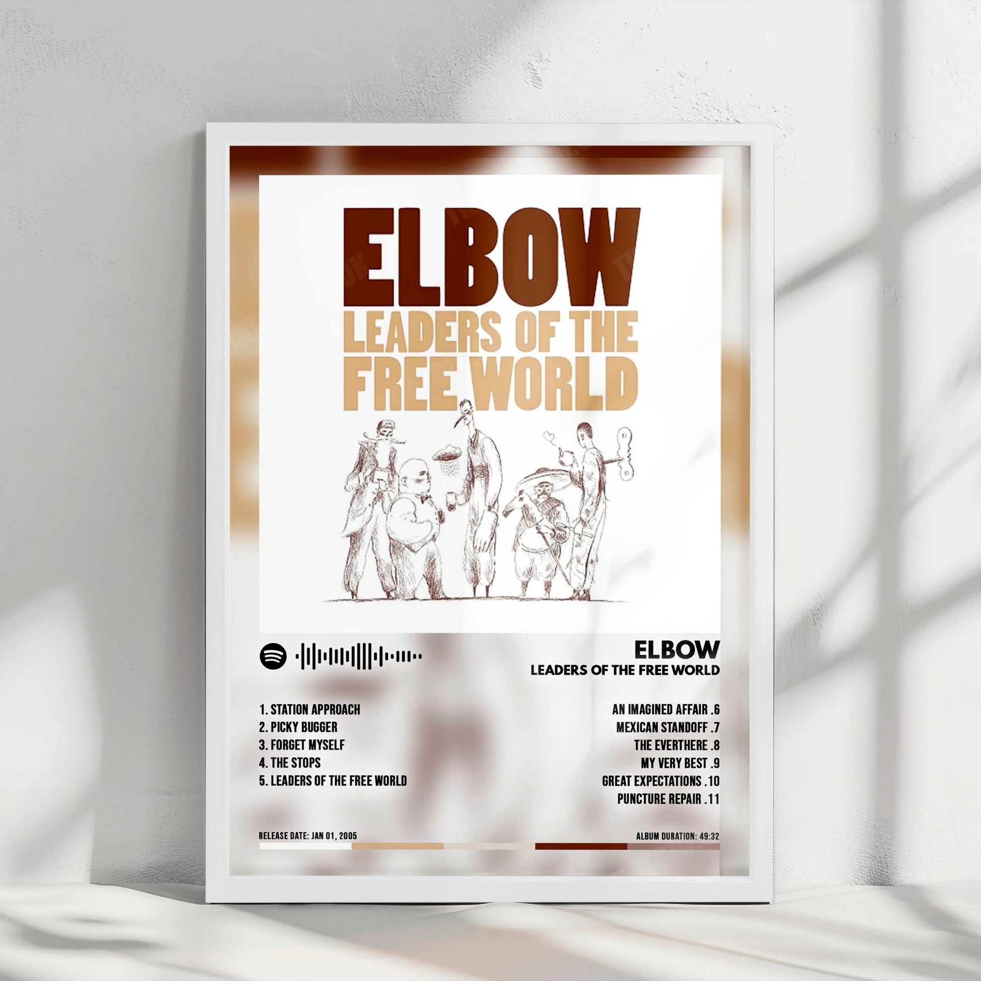 Elbow "Leaders Of The Free World" Album Cover Poster - with Complete Tracklist
