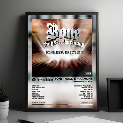 Bone Thugs-N-Harmony "BTNHRESURRECTION" Album Cover Poster - with Complete Tracklist