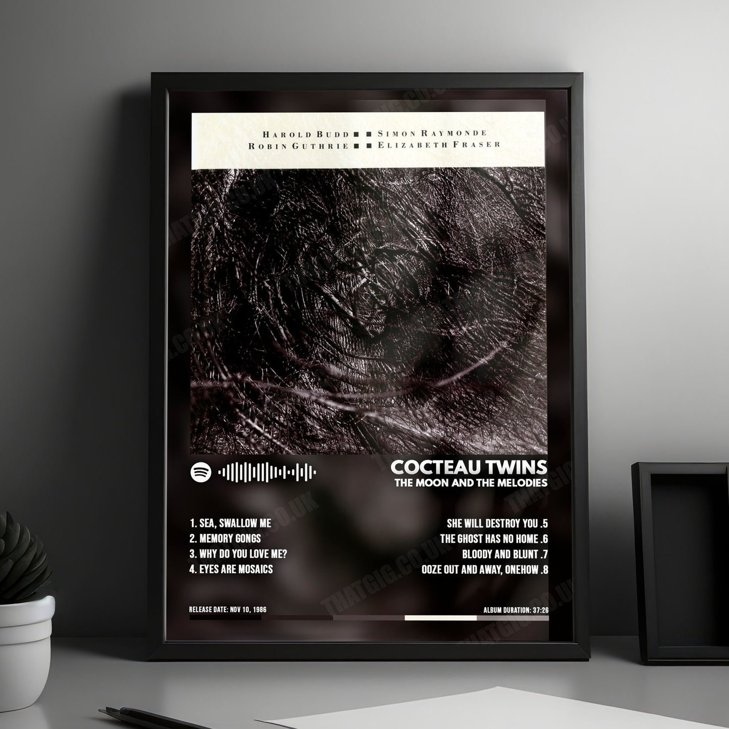 Cocteau Twins "The Moon and the Melodies" Album Cover Poster - with Complete Tracklist