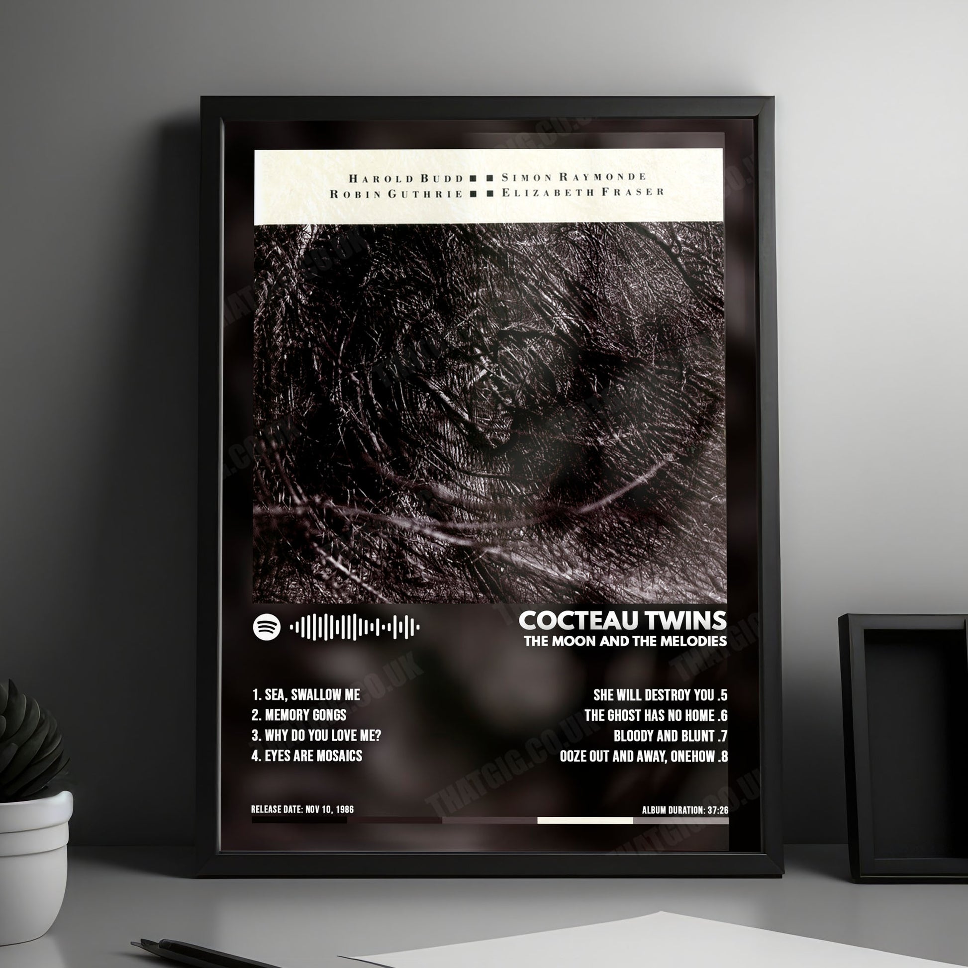 Cocteau Twins "The Moon and the Melodies" Album Cover Poster - with Complete Tracklist