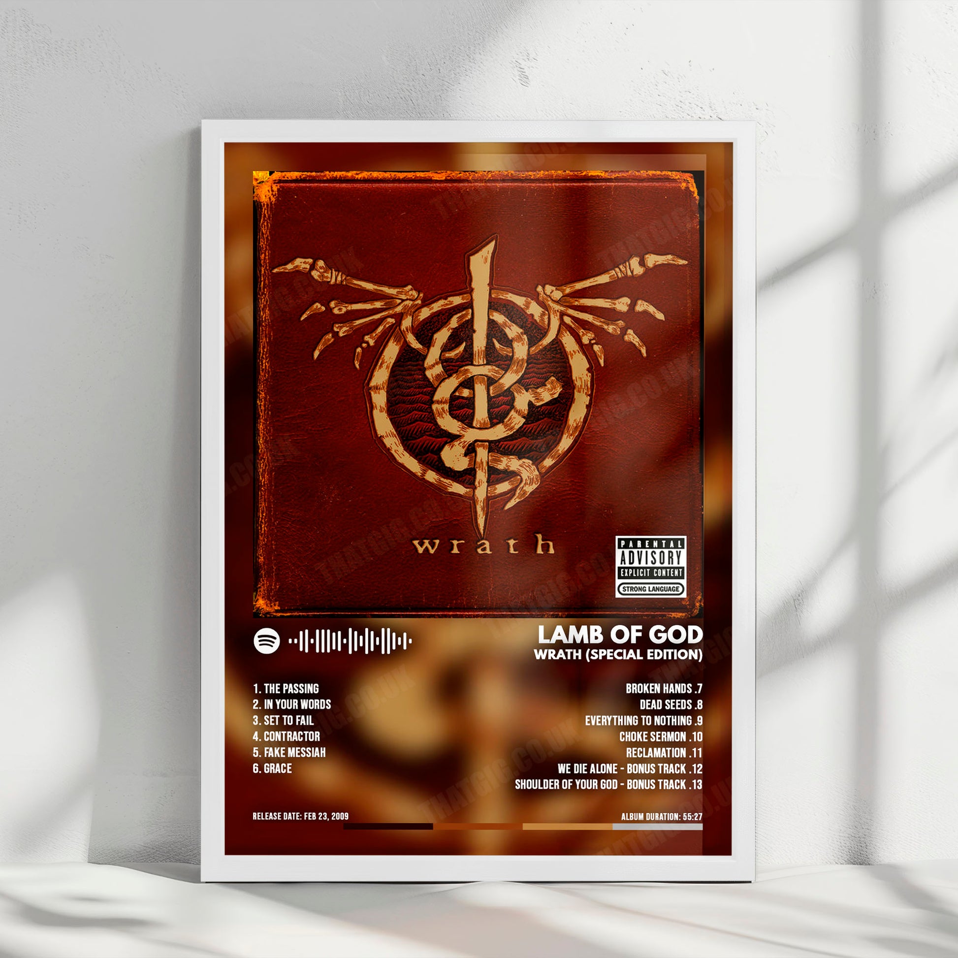 Lamb of God "Wrath " Album Cover Poster - with Complete Tracklist