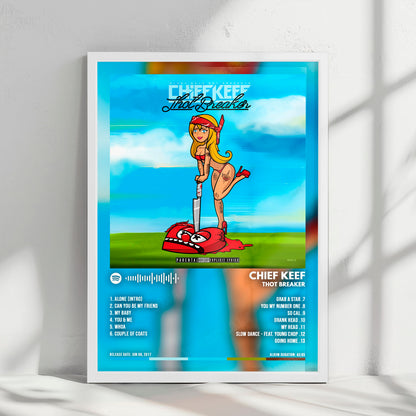 Chief Keef "Thot Breaker" Album Cover Poster - with Complete Tracklist