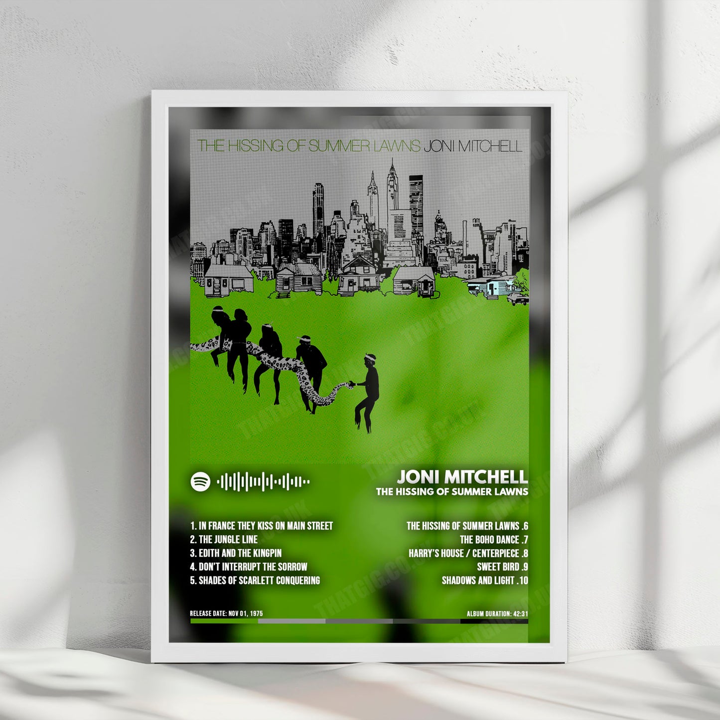 Joni Mitchell "The Hissing of Summer Lawns" Album Cover Poster - with Complete Tracklist