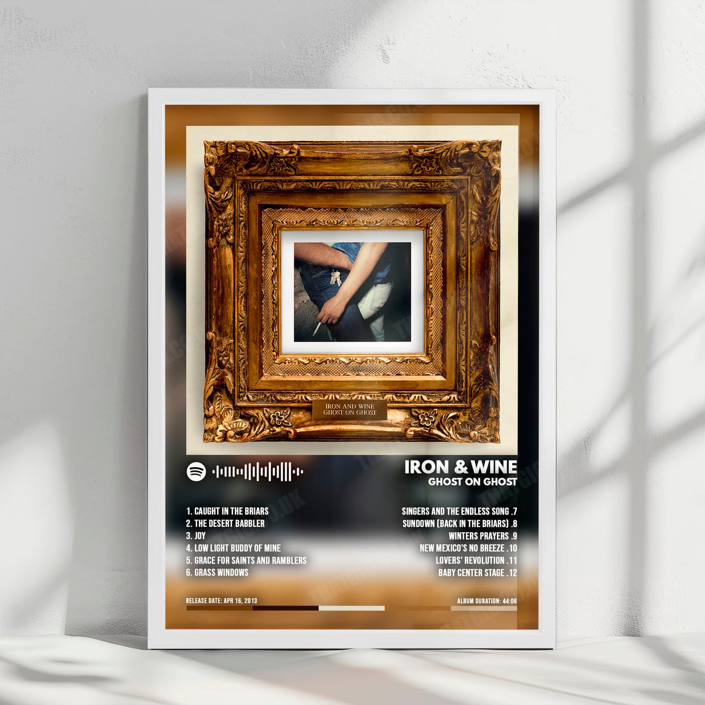 Iron & Wine "Ghost on Ghost" Album Cover Poster - with Complete Tracklist