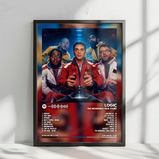 Logic "The Incredible True Story" Album Cover Poster - with Complete Tracklist