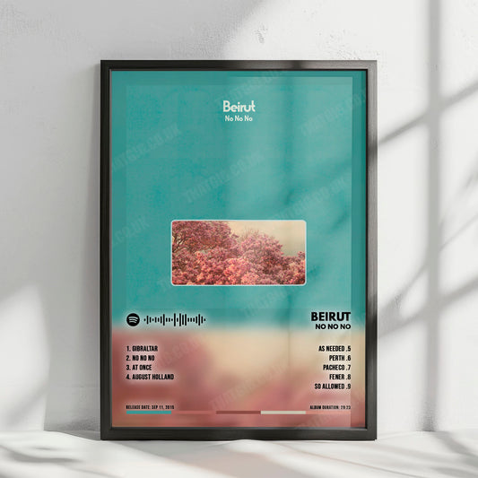 Beirut "No No No" Album Cover Poster - with Complete Tracklist