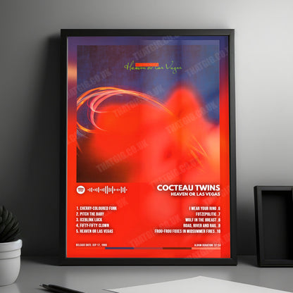 Cocteau Twins "Heaven or Las Vegas" Album Cover Poster - with Complete Tracklist