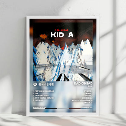 Radiohead "Kid A" Album Cover Poster - with Complete Tracklist