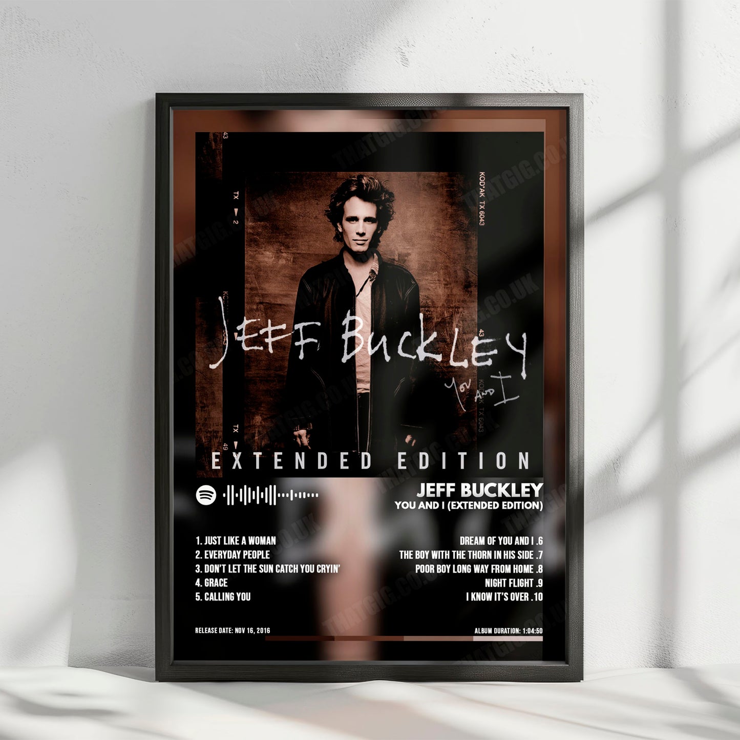 Jeff Buckley "You and I (Extended Edition)" Album Cover Poster - with Complete Tracklist