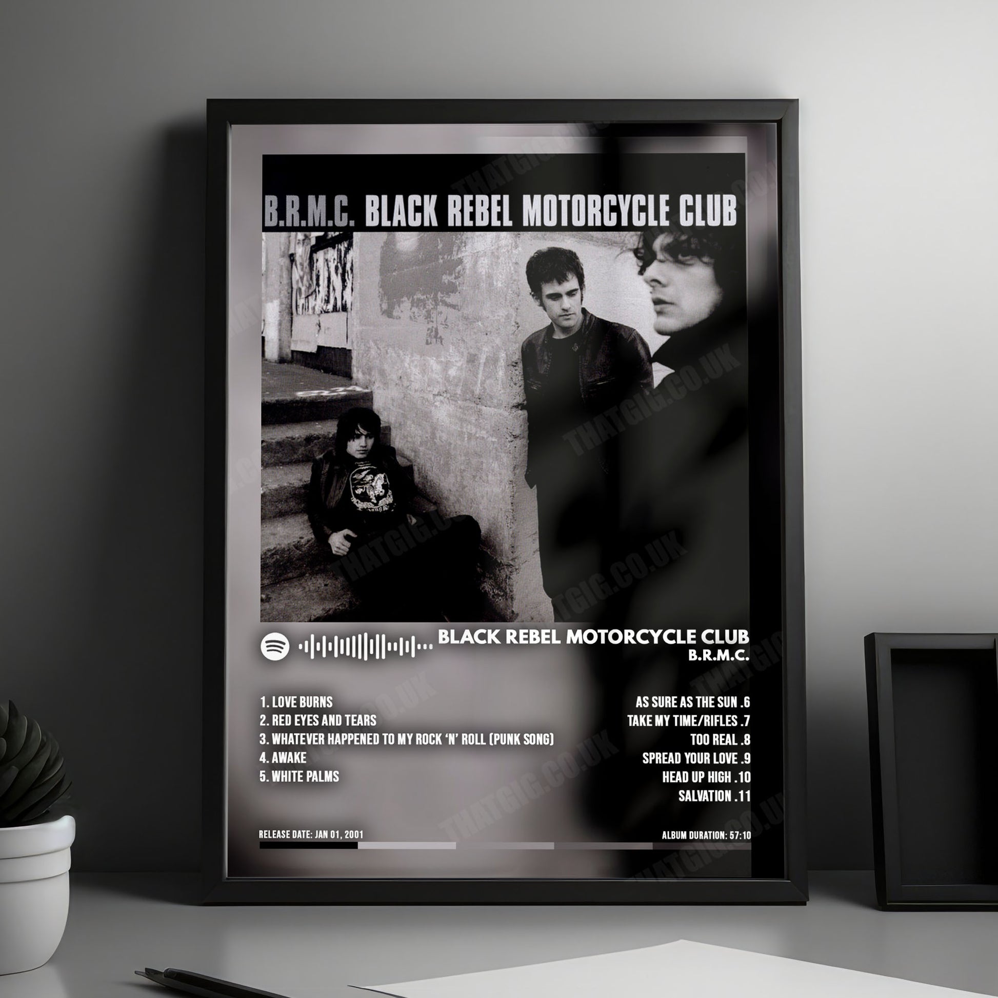 Black Rebel Motorcycle Club "B.R.M.C" Album Cover Poster - with Complete Tracklist