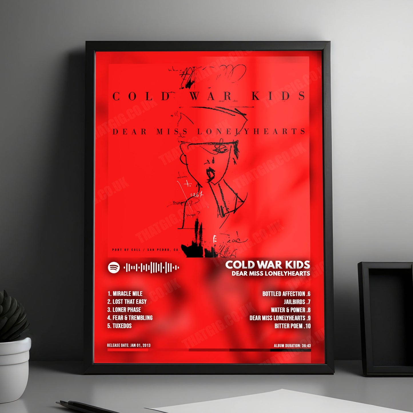 Cold War Kids "Dear Miss Lonelyhearts" Album Cover Poster - with Complete Tracklist
