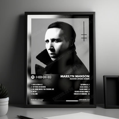 Marilyn Manson "Heaven Upside Down" Album Cover Poster - with Complete Tracklist