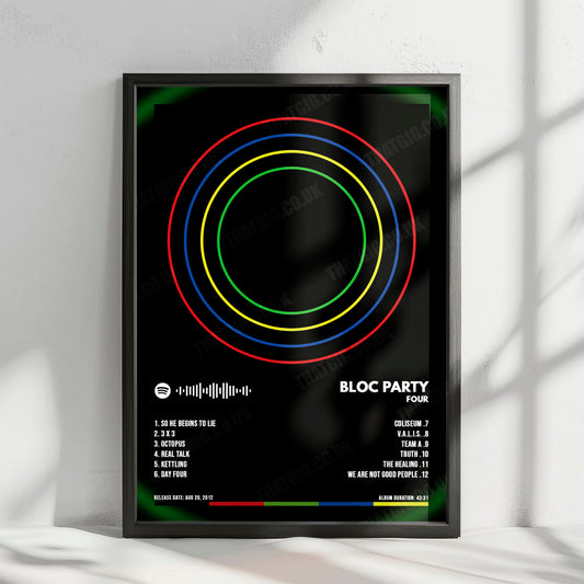 Bloc Party "Four" Album Cover Poster - with Complete Tracklist