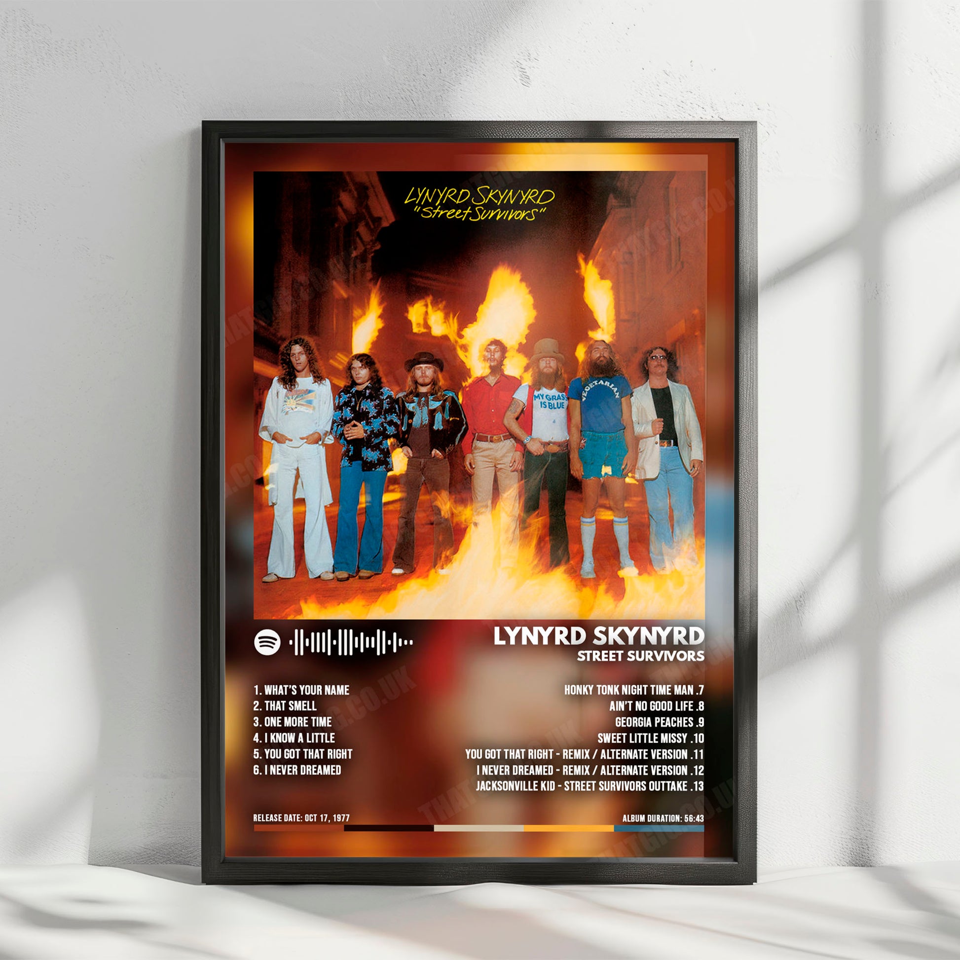 Lynyrd Skynyrd "Street Survivors" Album Cover Poster - with Complete Tracklist