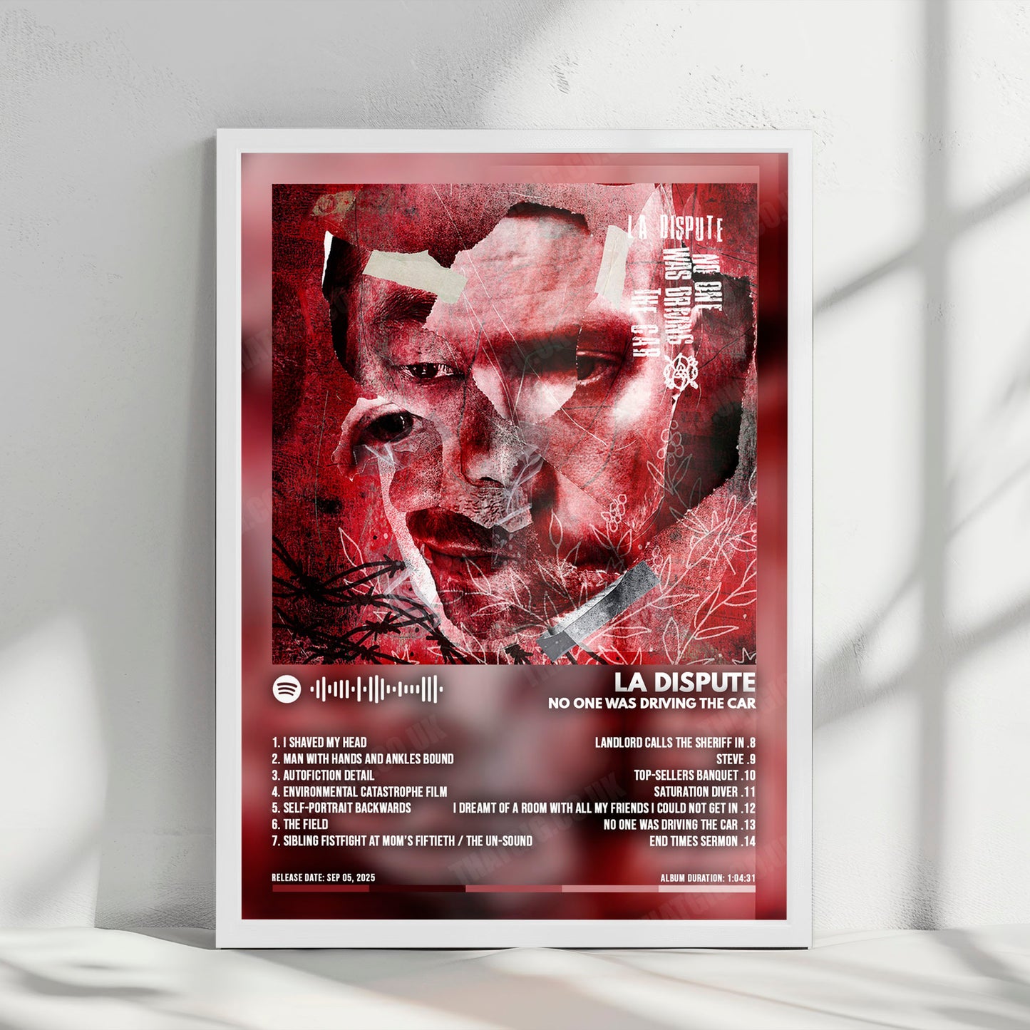 La Dispute "No One Was Driving The Car" Album Cover Poster - with Complete Tracklist