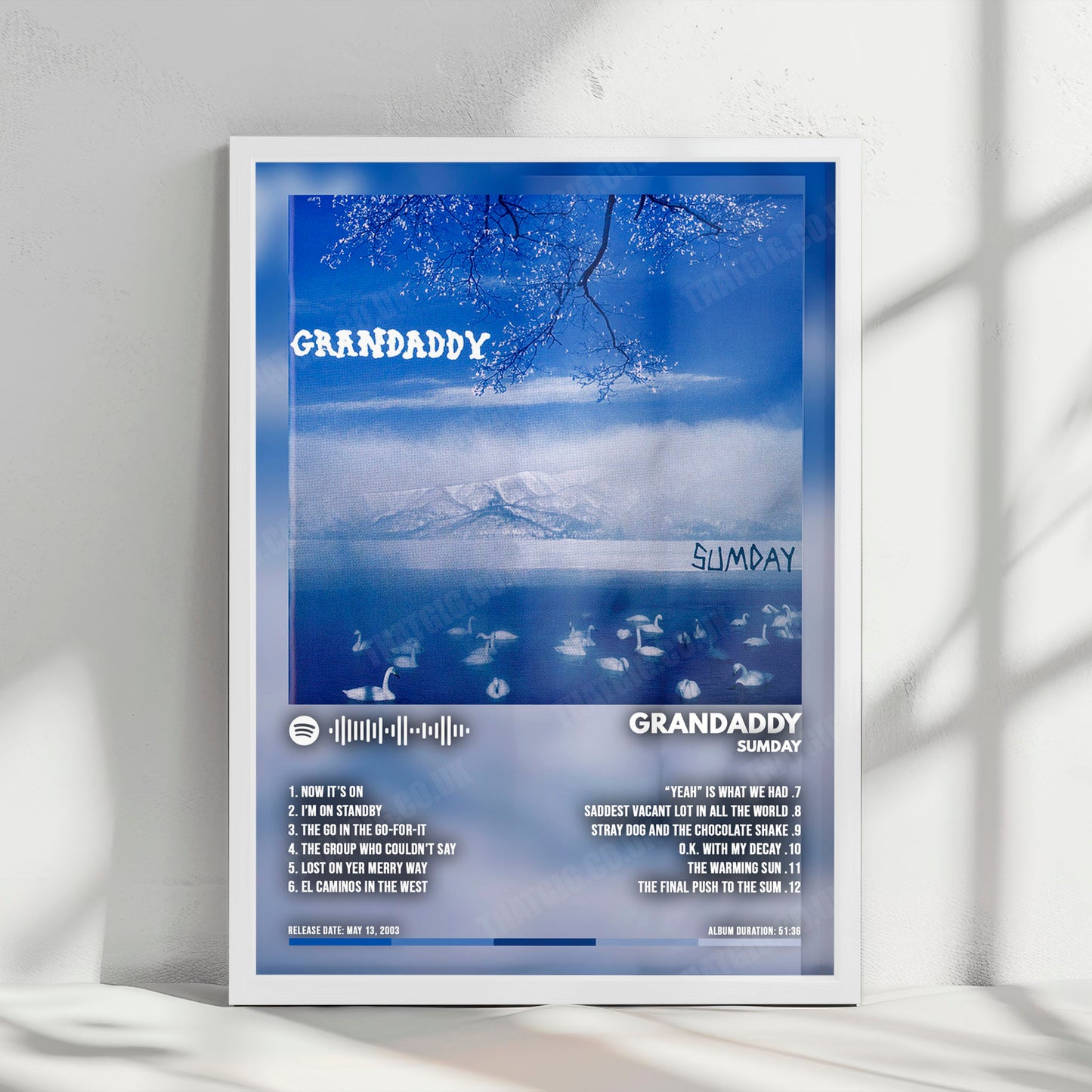 Grandaddy "Sumday" Album Cover Poster - with Complete Tracklist