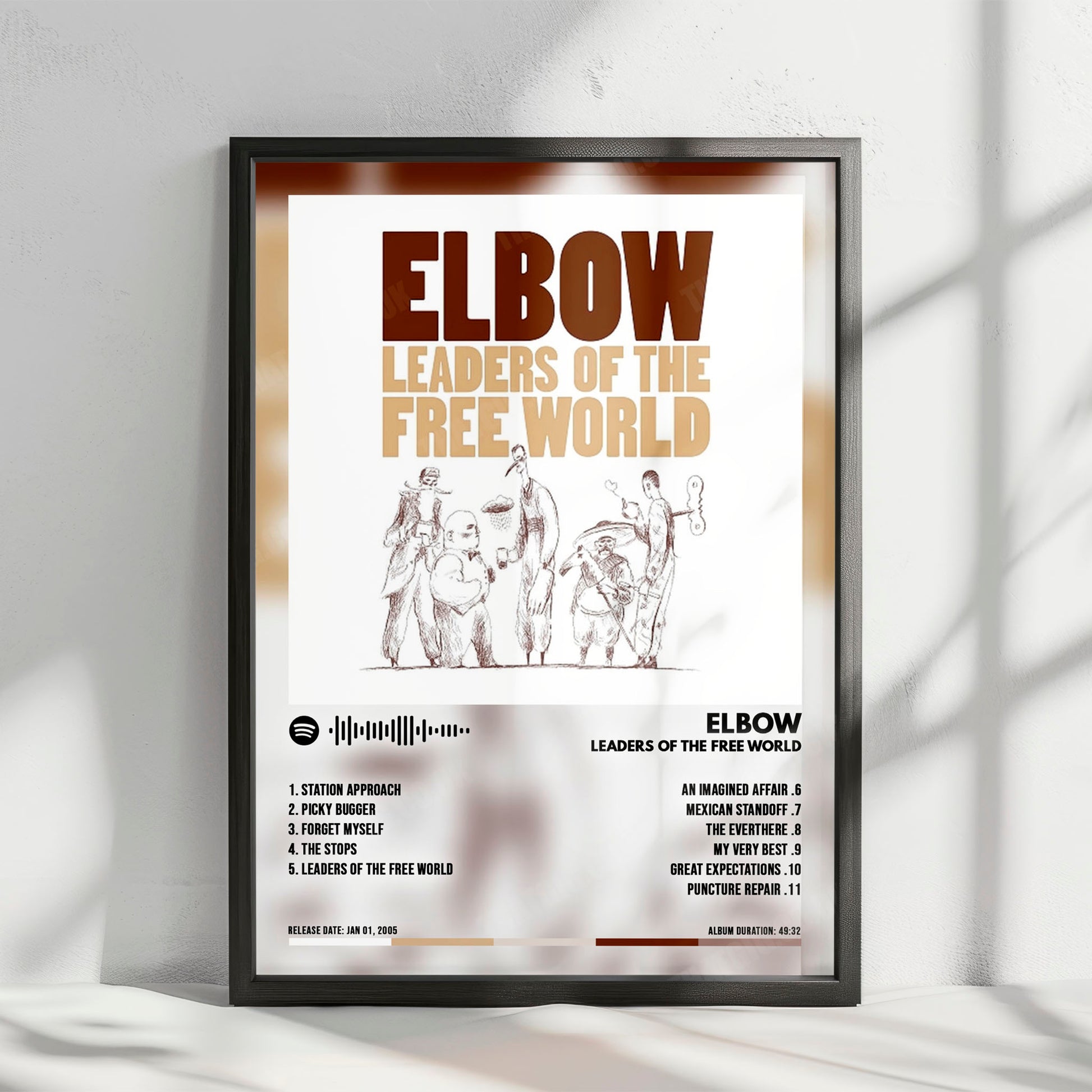 Elbow "Leaders Of The Free World" Album Cover Poster - with Complete Tracklist