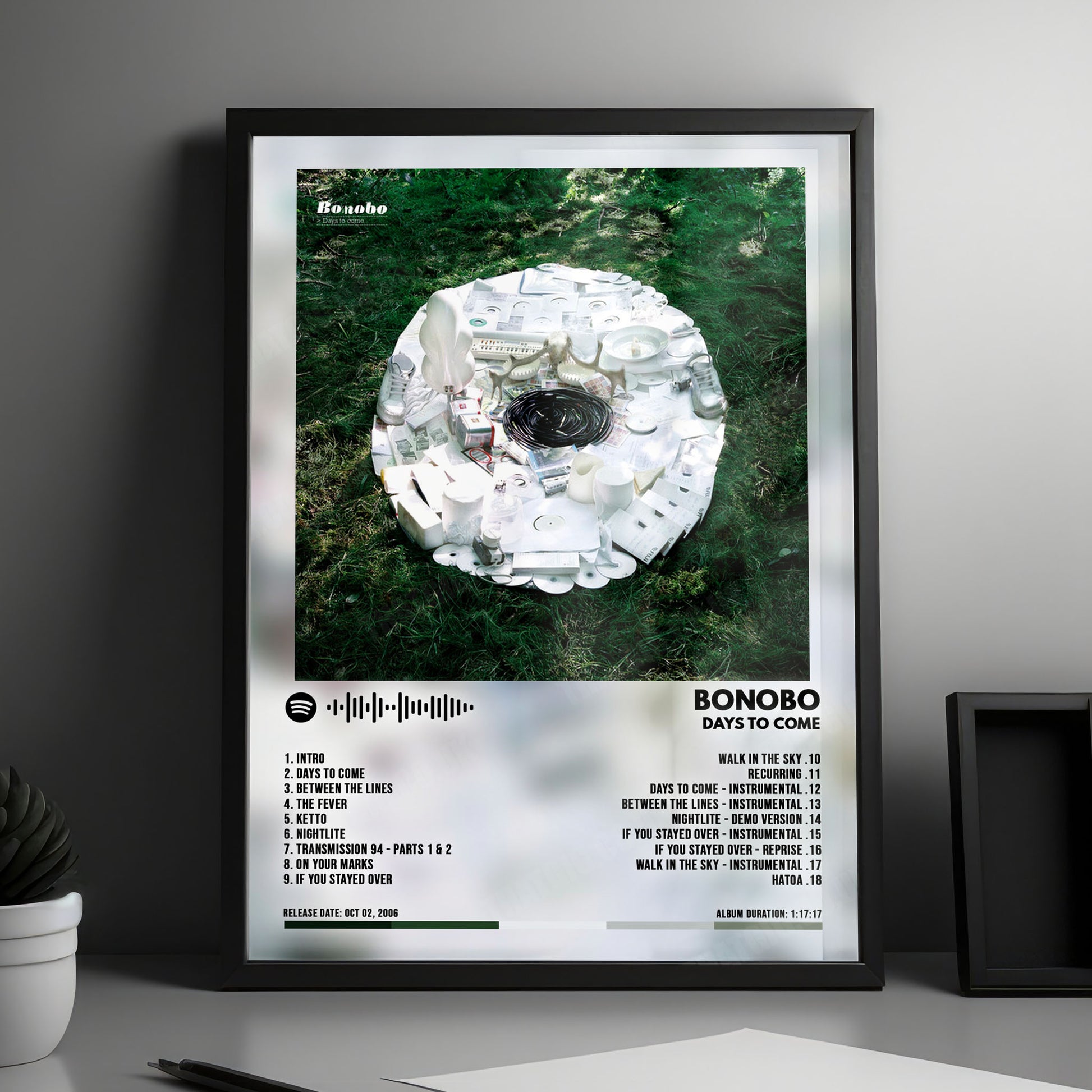 Bonobo "Days To Come" Album Cover Poster - with Complete Tracklist