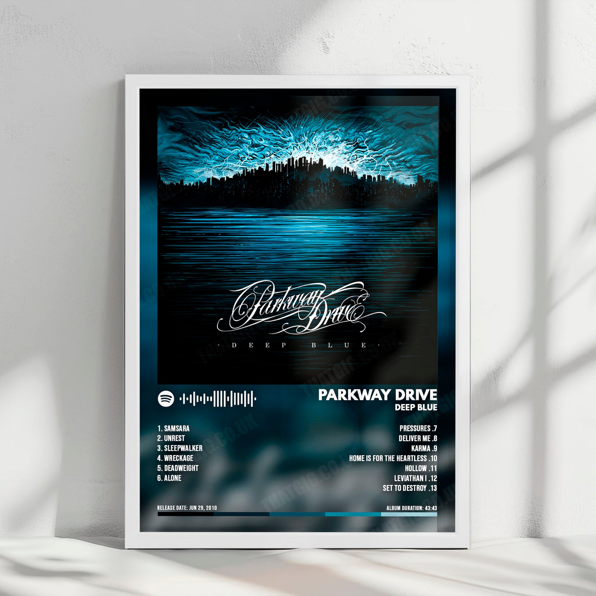 Parkway Drive "Deep Blue" Album Cover Poster - with Complete Tracklist