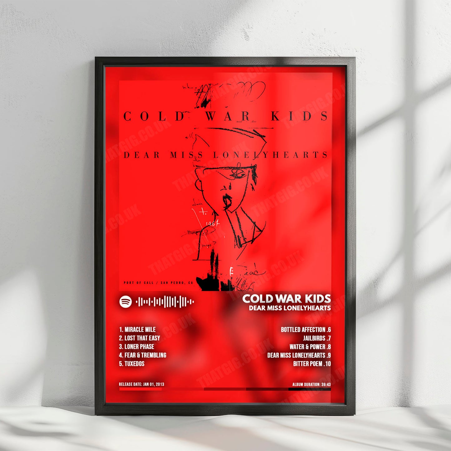 Cold War Kids "Dear Miss Lonelyhearts" Album Cover Poster - with Complete Tracklist