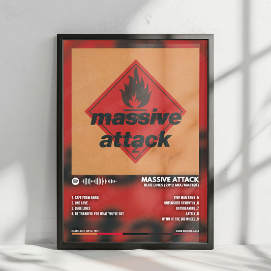 Massive Attack "Blue Lines " Album Cover Poster - with Complete Tracklist