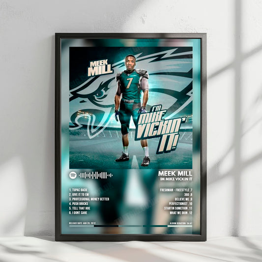 Meek Mill "Im Mike Vickin It" Album Cover Poster - with Complete Tracklist