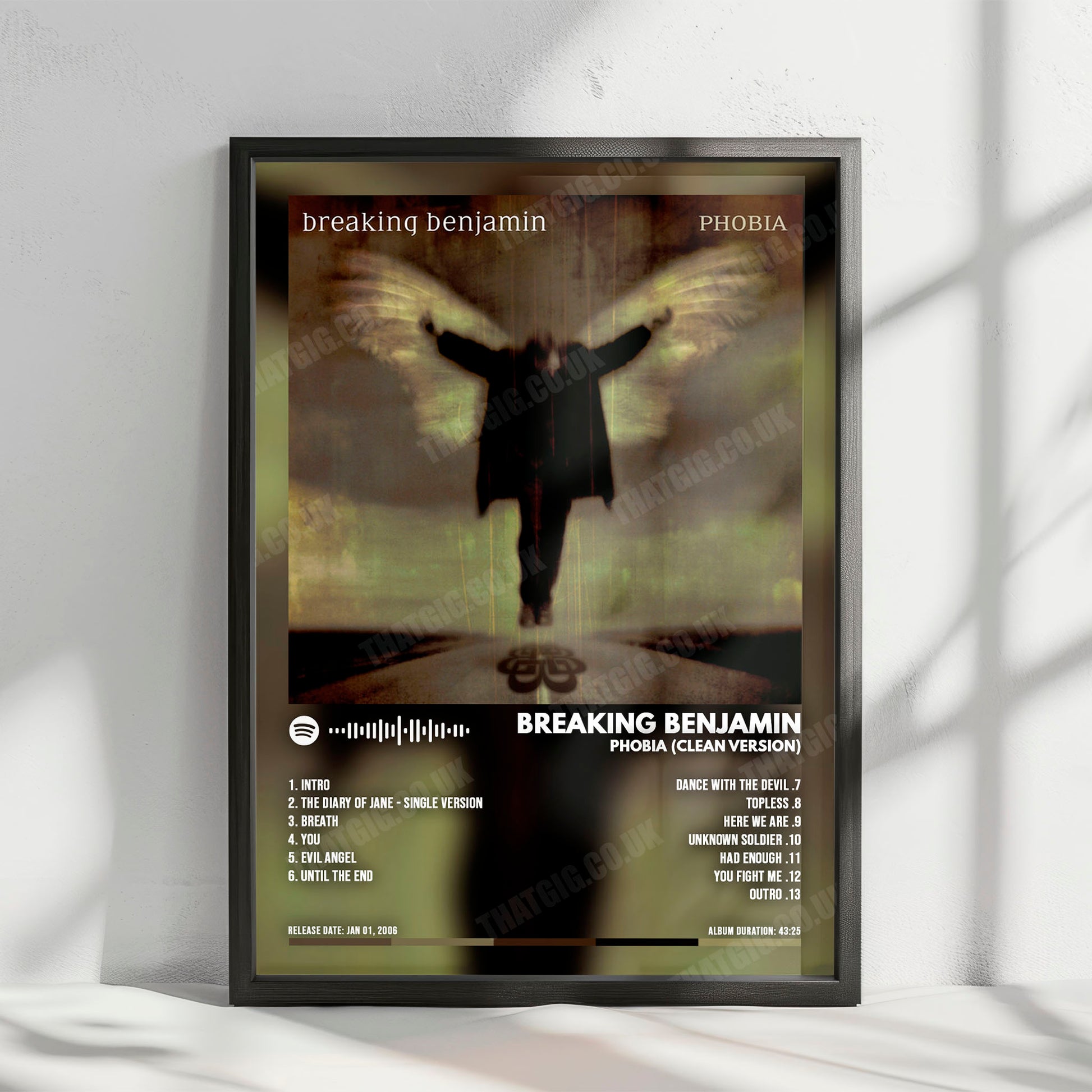 Breaking Benjamin "Phobia" Album Cover Poster - with Complete Tracklist