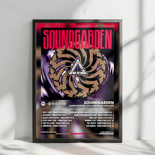 Soundgarden "Badmotorfinger" Album Cover Poster - with Complete Tracklist