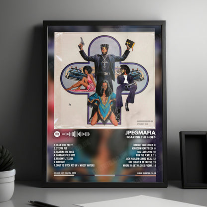 Jpegmafia "SCARING THE HOES" Album Cover Poster - with Complete Tracklist