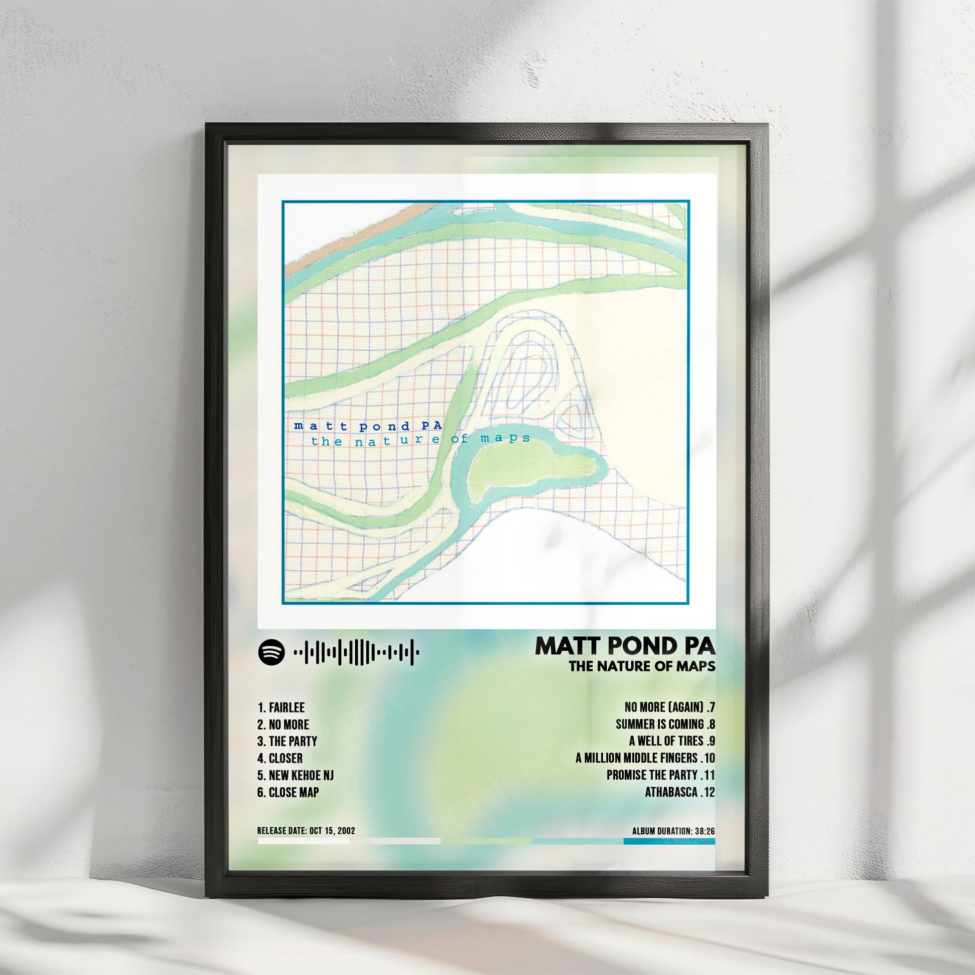 Matt Pond PA "The Nature of Maps" Album Cover Poster - with Complete Tracklist