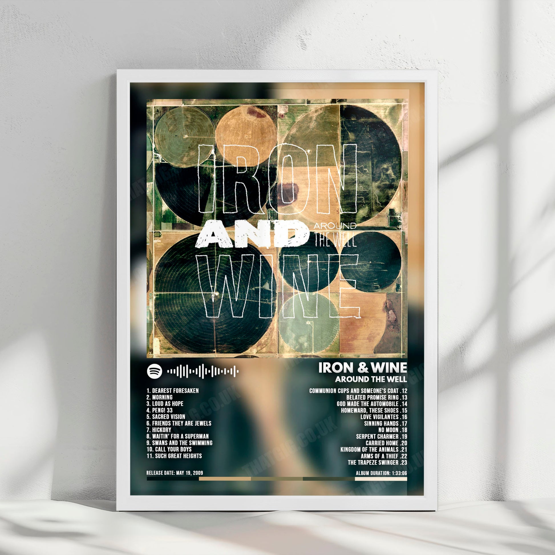 Iron & Wine "Around the Well" Album Cover Poster - with Complete Tracklist