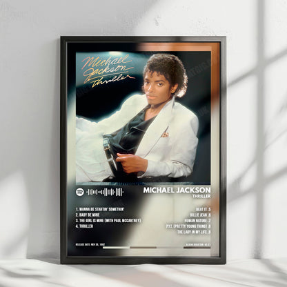Michael Jackson "Thriller " Album Cover Poster - with Complete Tracklist