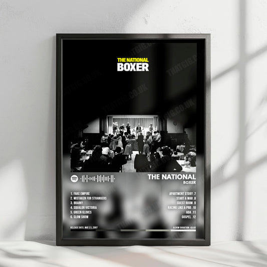 The National "Boxer " Album Cover Poster - with Complete Tracklist